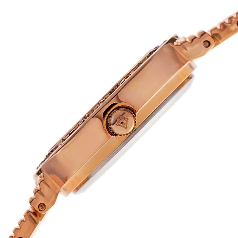 Akribos XXIV Women's Swiss Quartz Diamond-Accented Dial Rose-Tone Bracelet Watch