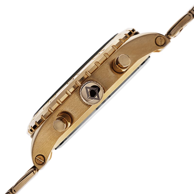 Akribos XXIV Men's Swiss Quartz Multifunction Stainless Steel Gold-Tone Bracelet Watch