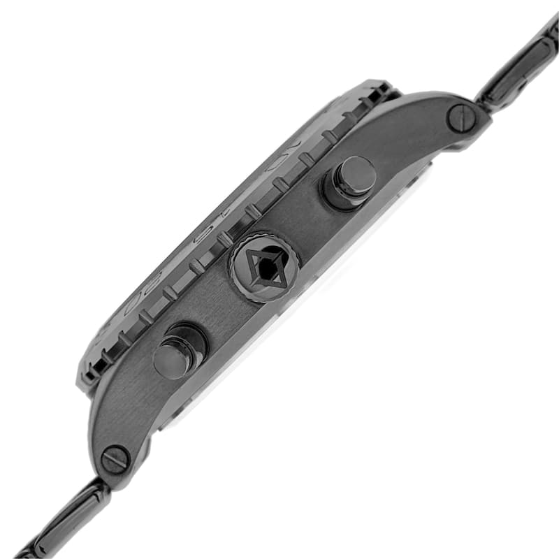 Akribos XXIV Men's Swiss Quartz Multifunction Stainless Steel Black Bracelet Watch