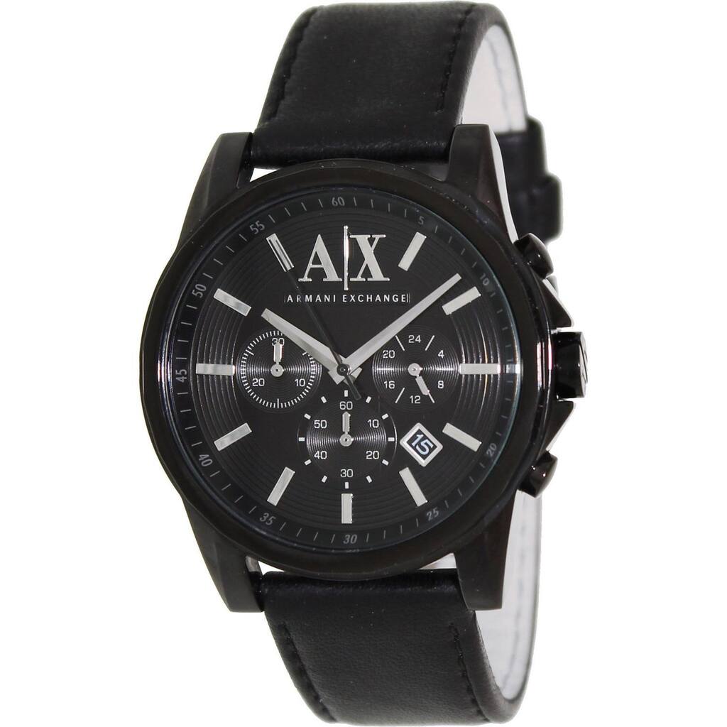 Armani Exchange Men's AX2098 Black Leather Quartz Watch