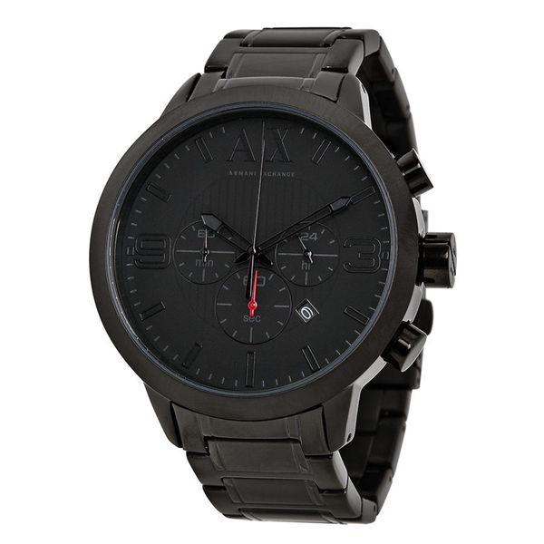 armani exchange men's black stainless steel watch