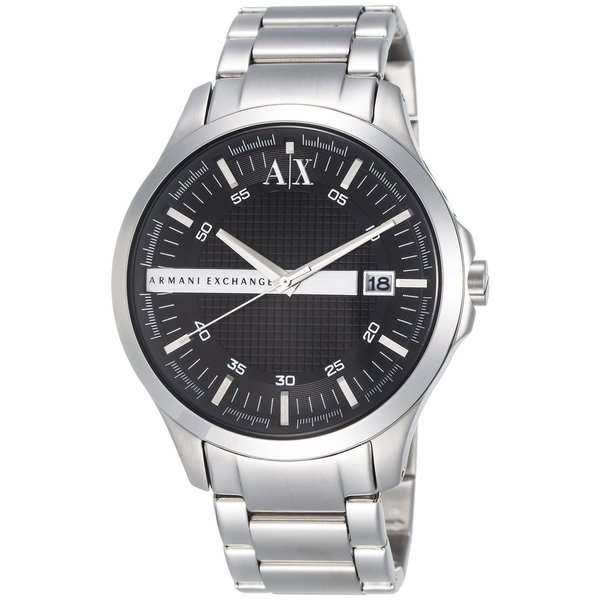 armani exchange black and silver watch