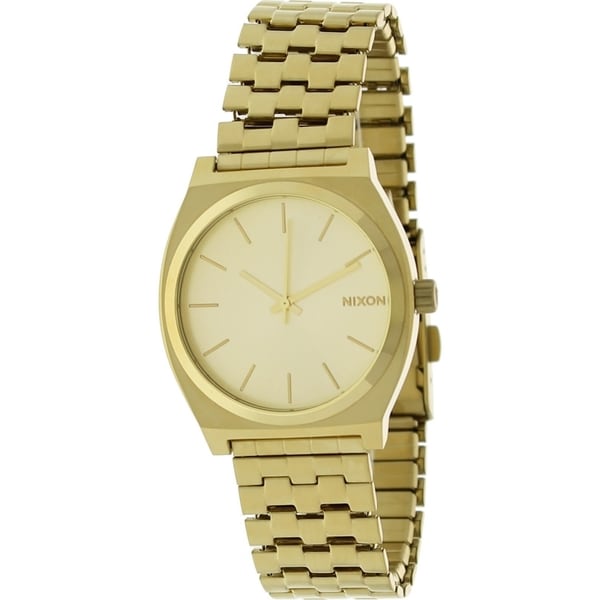 Nixon Mens A045511 00 Quartz The Time Teller Gold tone Sunray Dial