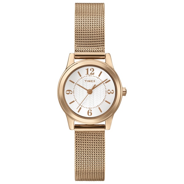 Timex Womens T2P4599J Main Street Modern Mini Rose Goldtone Mesh