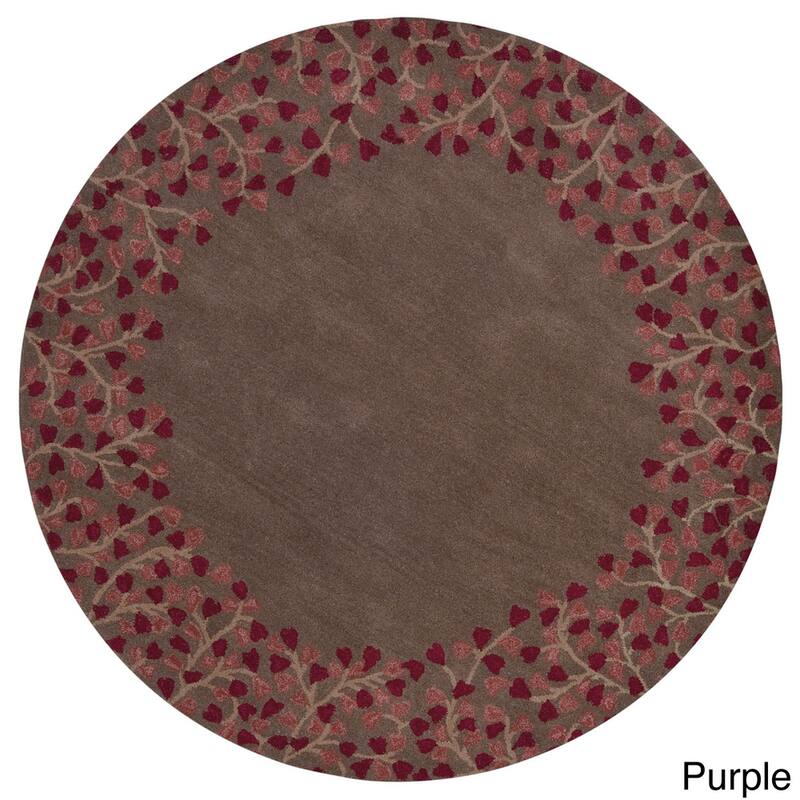 Rome Hand Tufted Floral Border Area Rug