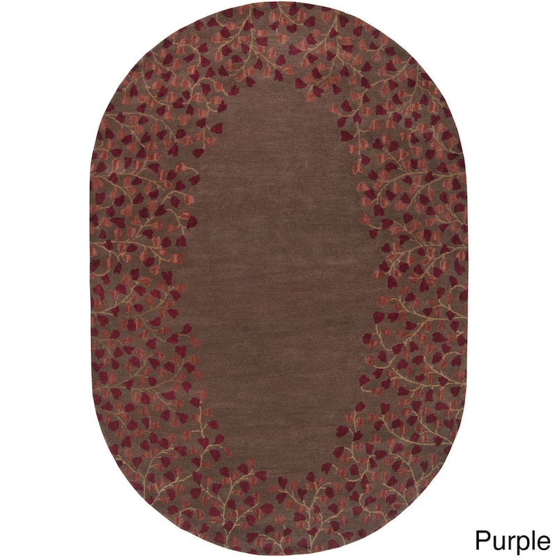 Rome Hand Tufted Floral Border Area Rug
