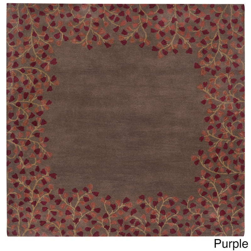 Rome Hand Tufted Floral Border Area Rug
