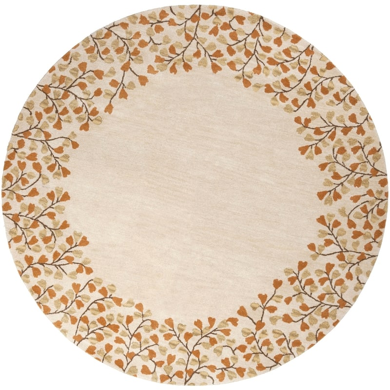 Rome Hand Tufted Floral Border Area Rug