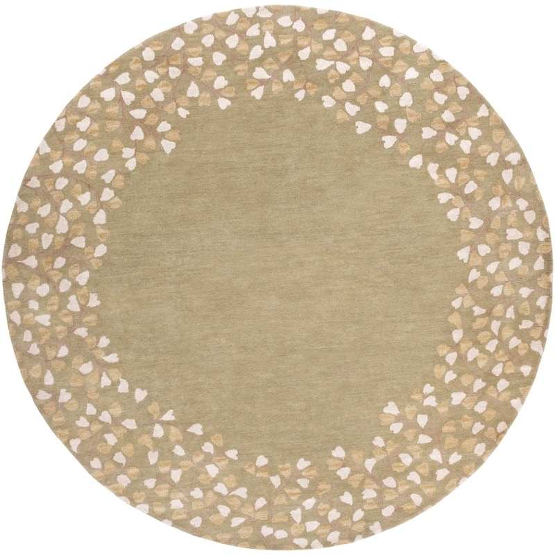 Rome Hand Tufted Floral Border Area Rug