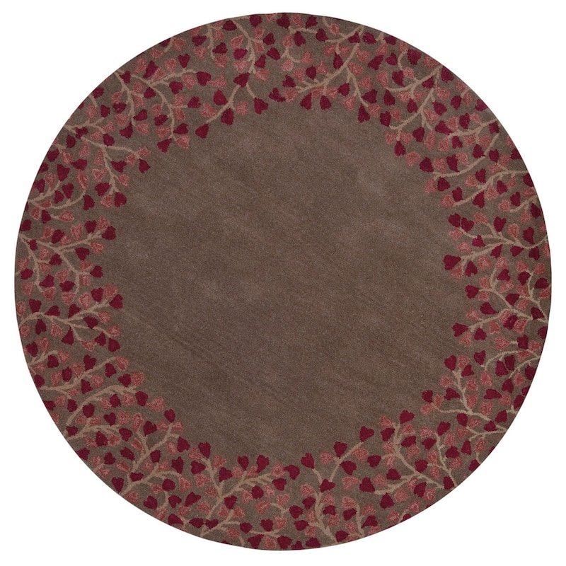 Rome Hand Tufted Floral Border Area Rug