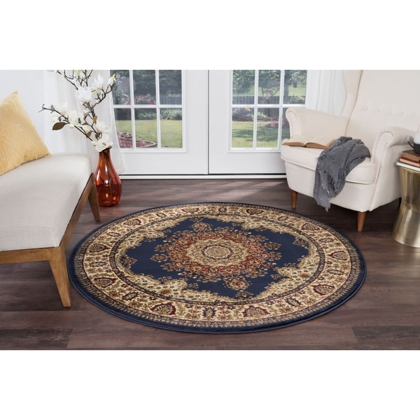 Alise Rugs Soho Traditional Oriental Round Area Rug - 7'10 x 7'10