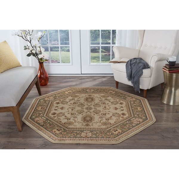 Alise Soho Beige Traditional Area Rug (5'3 Octagon)