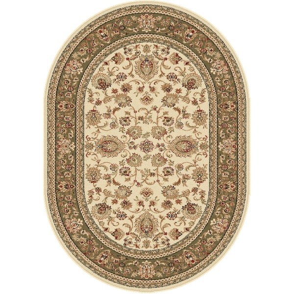 Soho 4722 Beige Oval Traditional Area Rug (67 x 96)  