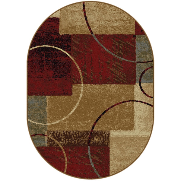 Alise Rhythm Multi Oval Contemporary Area Rug (53 x 73 Oval)