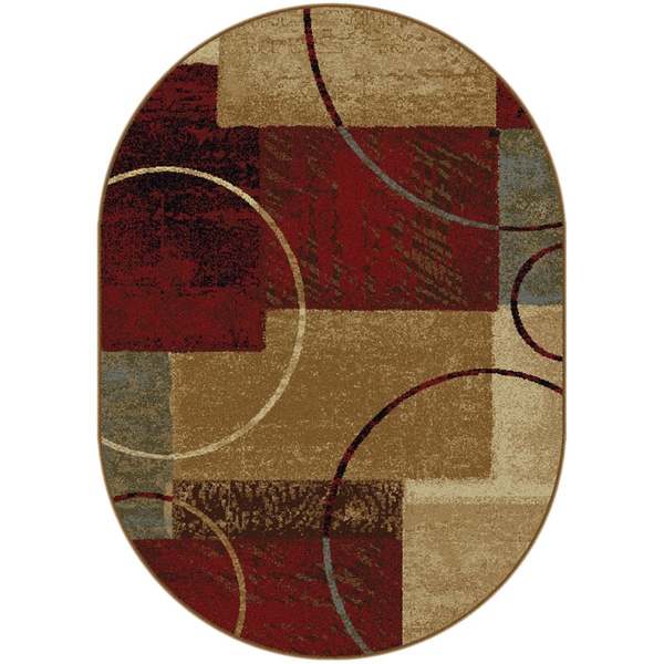 Alise Rhythm Multi Contemporary Area Rug (67 x 96 Oval)  