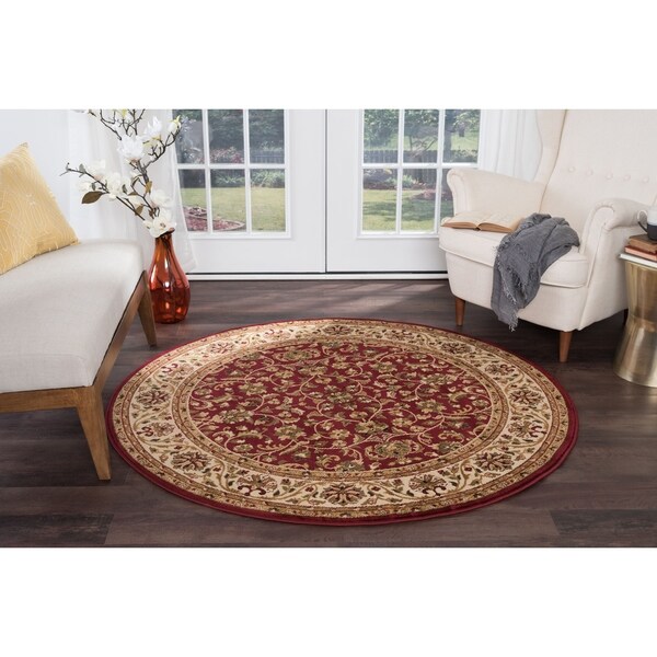 Alise Rugs Soho Transitional Oriental Round Area Rug - 5'3 x 5'3