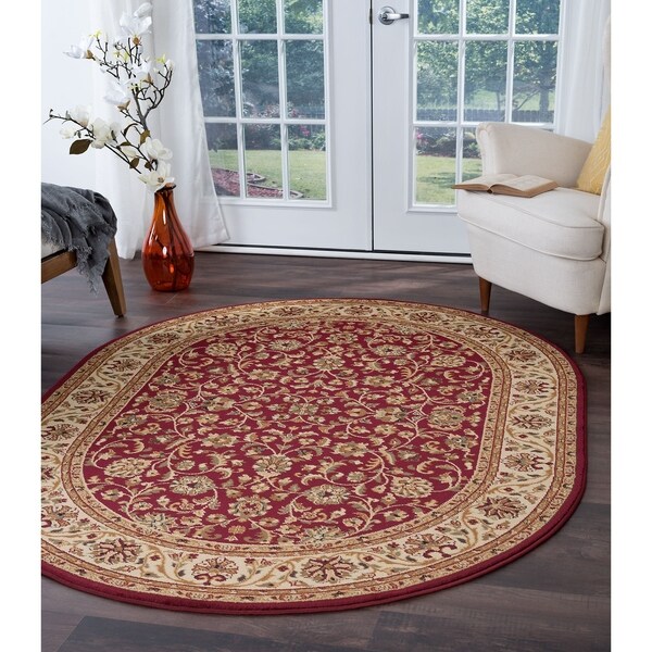 Alise Rugs Soho Transitional Oriental Oval Area Rug - 5'3 x 7'3