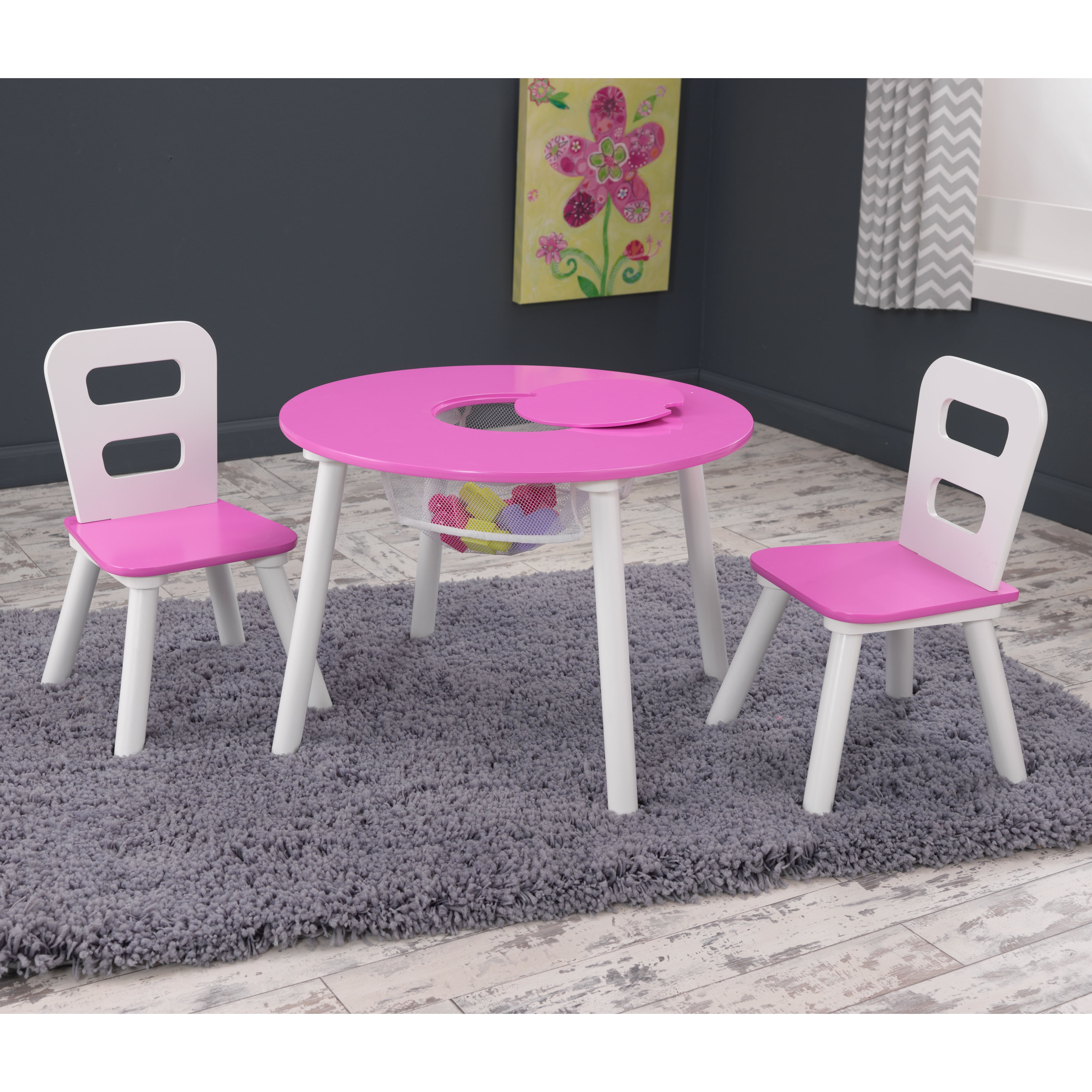 kidkraft round storage table & 4 chair set