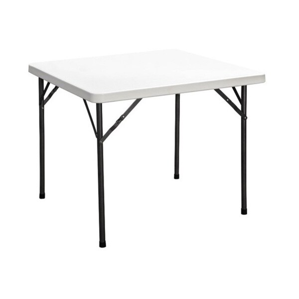 Shop Duralight 3-foot Square White Granite HDPE Folding Table - Free ...