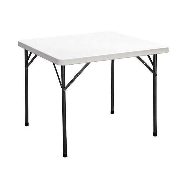 Duralight 3-foot Square White Granite HDPE Folding Table