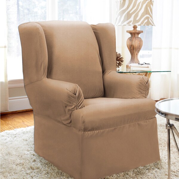 Shop QuickCover Twill Onepiece Relaxed Fit Wing Chair Slipcover Free