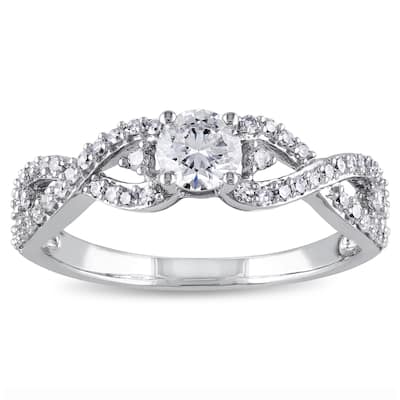 Miadora Signature Collection 14k White Gold 3/4ct TDW Infinity Diamond Promise Ring