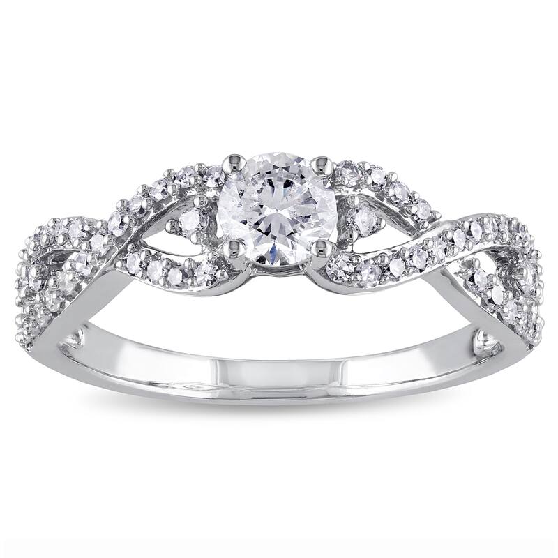 Miadora Signature Collection 14k White Gold 3/4ct TDW Infinity Diamond Promise Ring - 9
