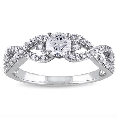 Miadora Signature Collection 14k White Gold 3/4ct TDW Infinity Diamond Promise Ring