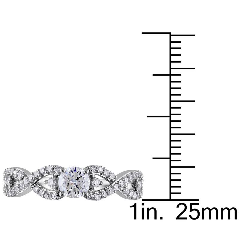 Miadora Signature Collection 14k White Gold 3/4ct TDW Infinity Diamond Promise Ring