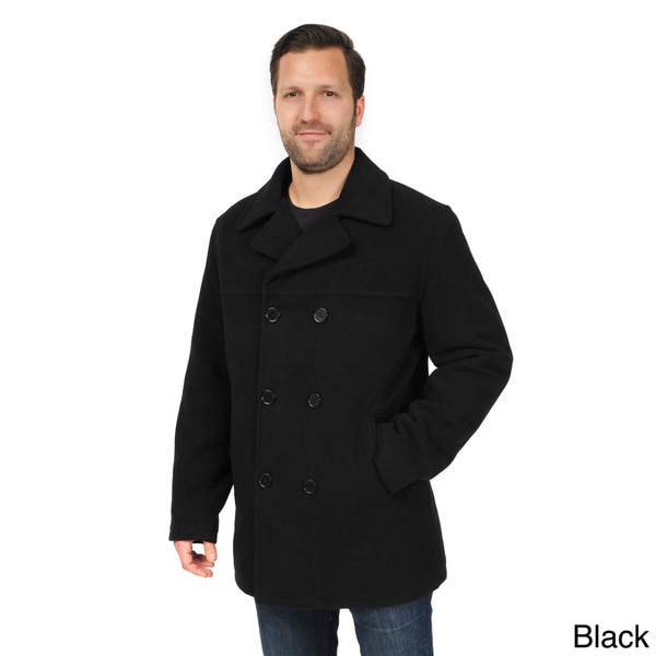 Shop EXcelled Men's Double Breasted Tall Peacoat - On Sale - Free ...