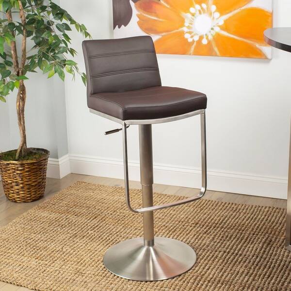MIX Brushed Stainless Steel Adjustable Height Swivel Bar Stool with