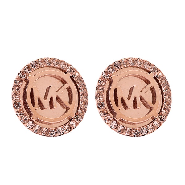 michael kors logo crystal stud earrings