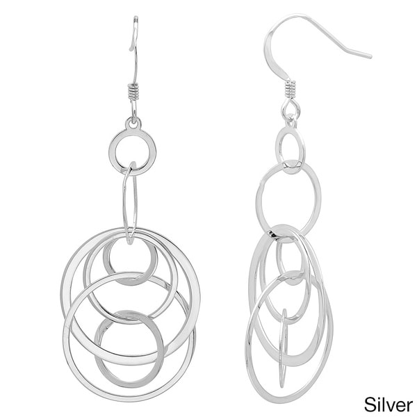 Shop Sterling Essentials Silver Interlocking Circle Drop Earings Free