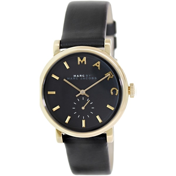 Shop Marc By Marc Jacobs Women's Baker MBM1269 Black Leather Swiss ...