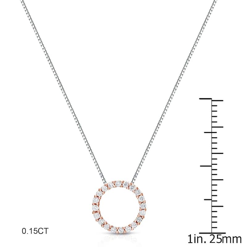 Auriya 0.15 to 1 1/2ctw Diamond Circle Necklace 14k Rose Gold (H-I, VS1-VS2)