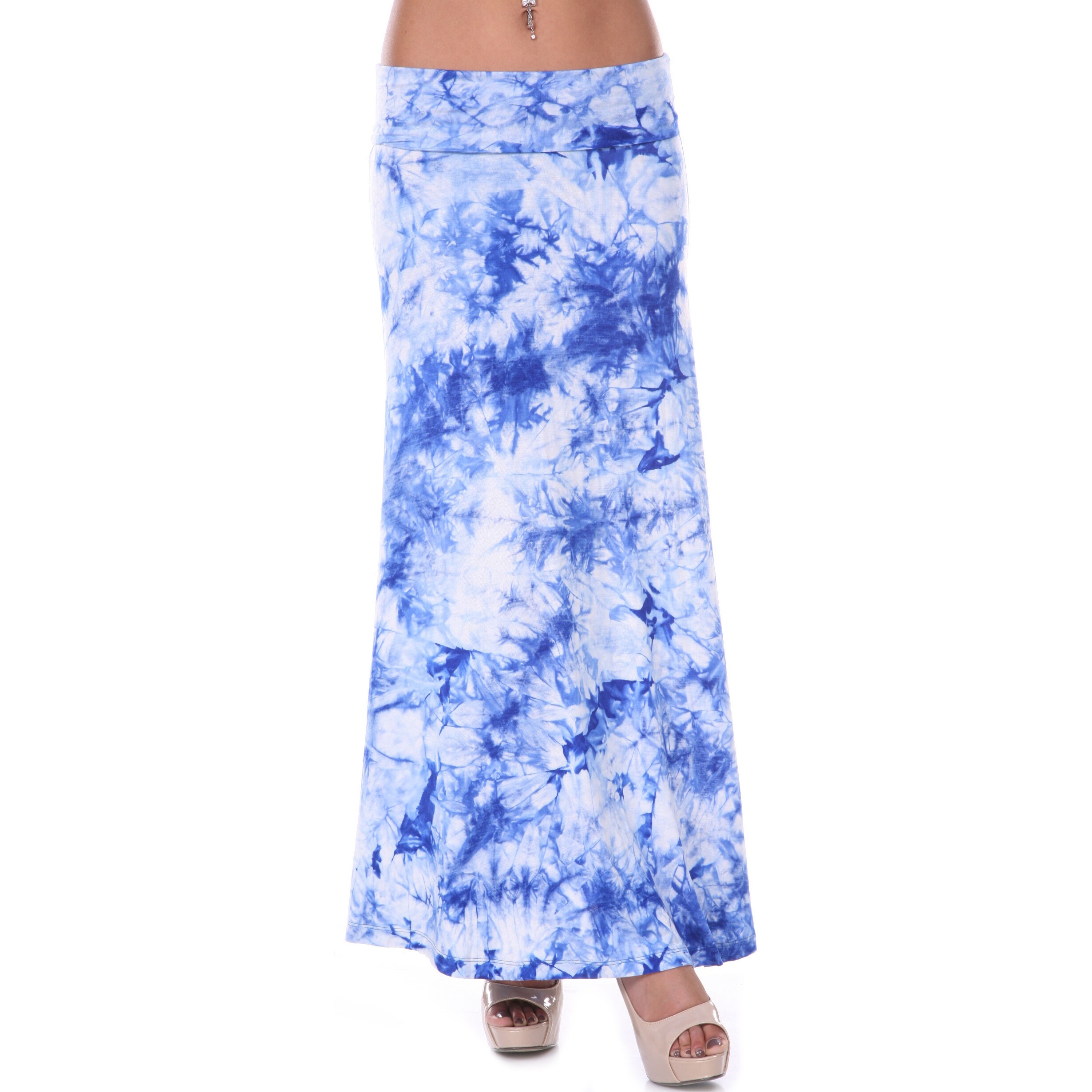 blue tie dye maxi skirt