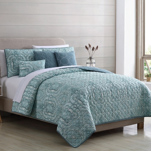 Amrapur Overseas Paisley 6-Piece Reversible Quilt Set