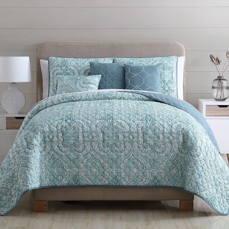 Modern Threads Paisley 6-Piece Reversible Quilt Set