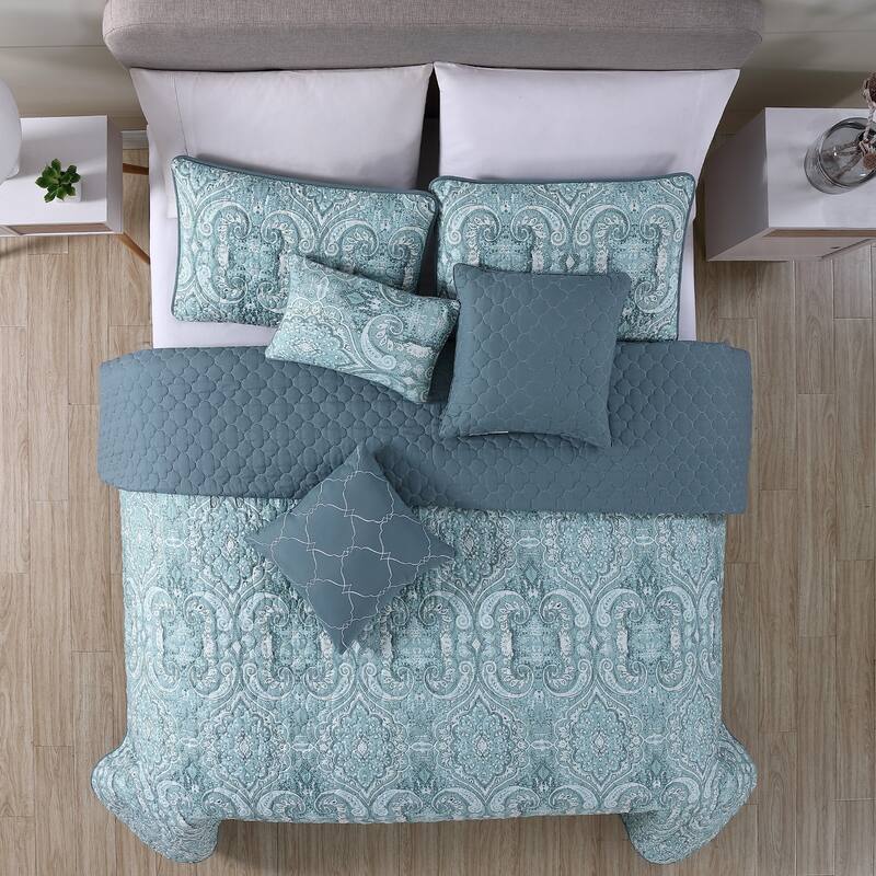 Modern Threads Paisley 6-Piece Reversible Quilt Set