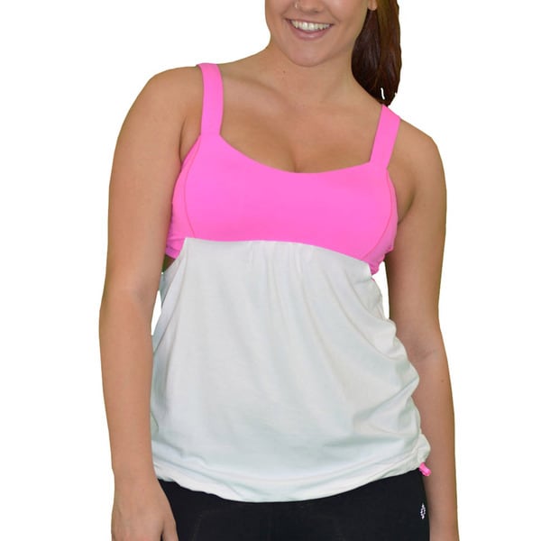 Madison Sport Women's 'Fiona' Ruched Tank Top with Builtin Sports Bra