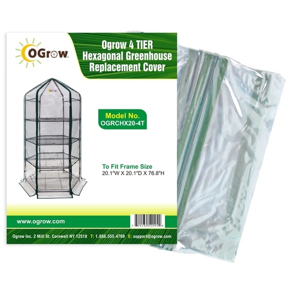 Ogrow 4-tier Hexagonal Greenhouse Replacement Cover