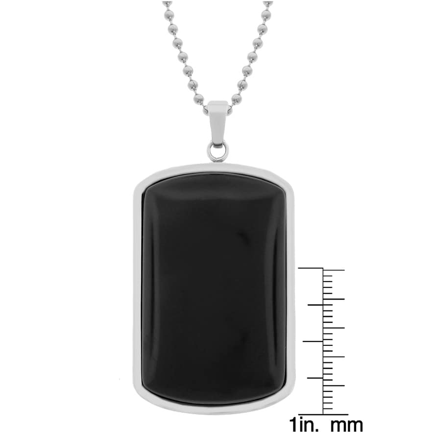 black onyx dog tag pendant