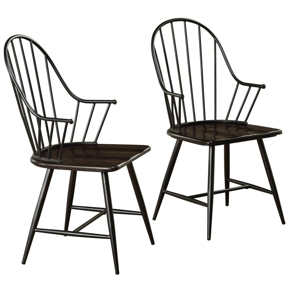Simple Living Milo Mixed Media Spindle Arm Chairs (Set of 2) - On