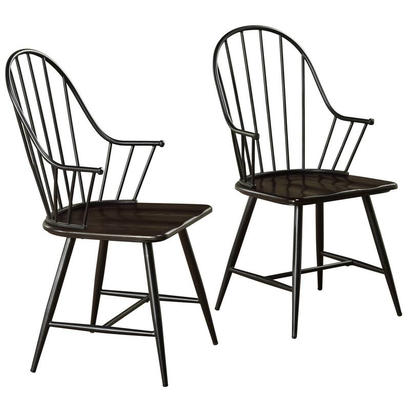 Simple Living Milo Black and Espresso Arm Chairs (Set of 2) - N/A