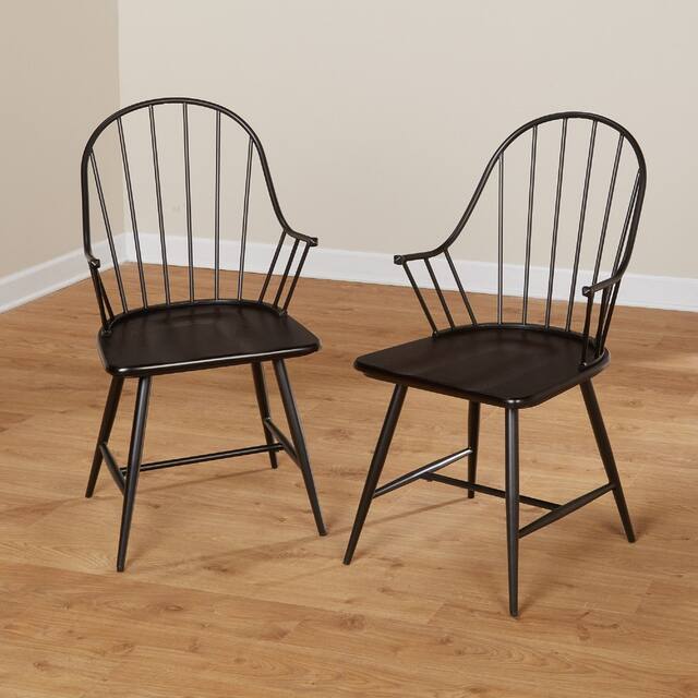 Simple Living Milo Black and Espresso Arm Chairs (Set of 2)