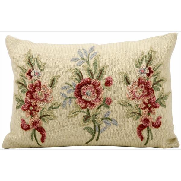 Shop kathy ireland Three Bouquets Beige Throw Pillow (14inch x 20inch