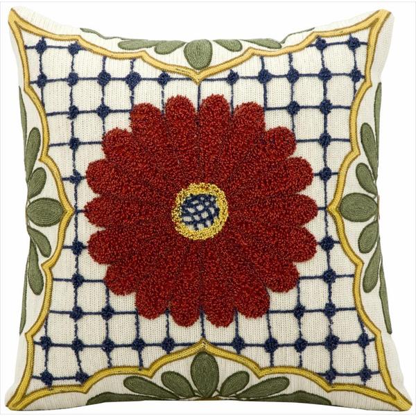 Shop kathy ireland Center Flower Ivory Throw Pillow (18inch x 18inch