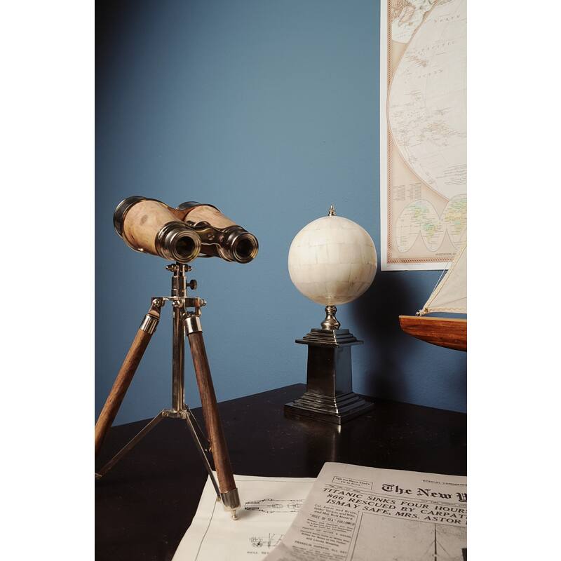 Brass Binocular on Display Stand