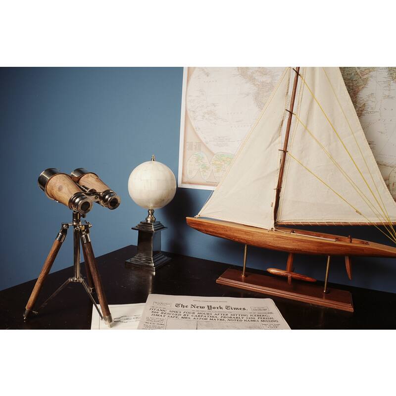 Brass Binocular on Display Stand