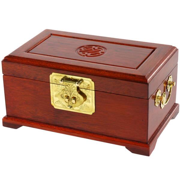 Shou Fretwork Oriental Jewellery Box Hand crafted